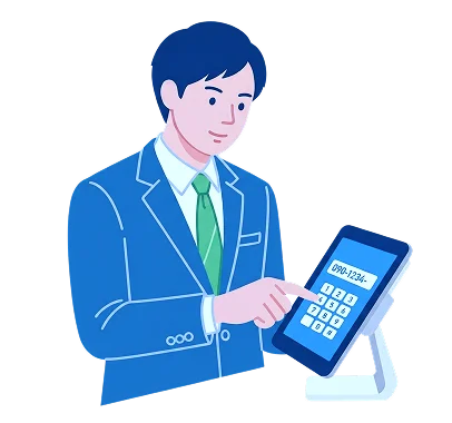 来訪者がiPadで対応